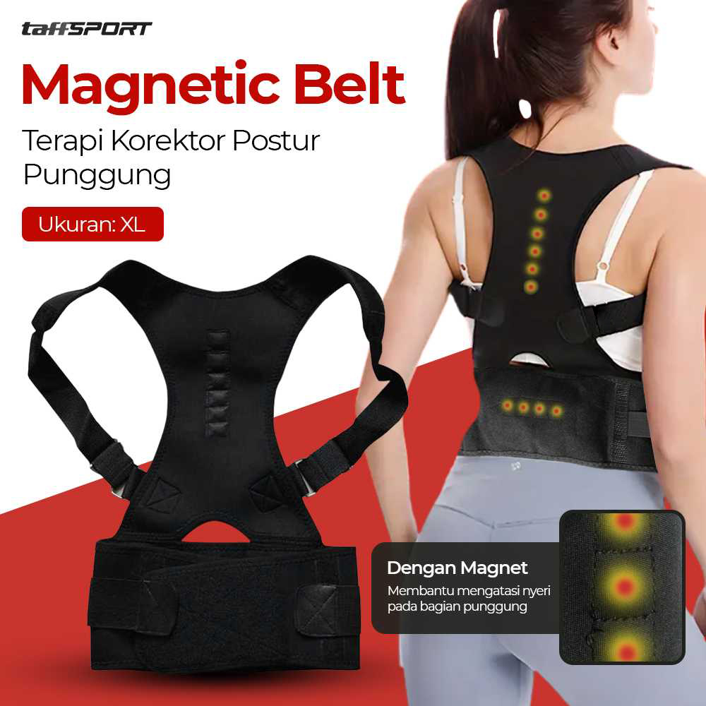 TaffSPORT Korektor Postur Punggung Terapi Belt Magnetic - T025