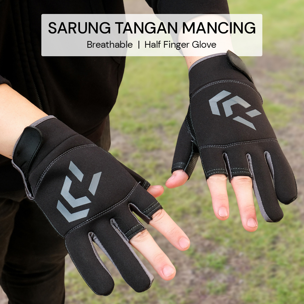 TaffSPORT Sarung Tangan Mancing Breathable Glove Half Finger 1 Pair - DW-GRTX