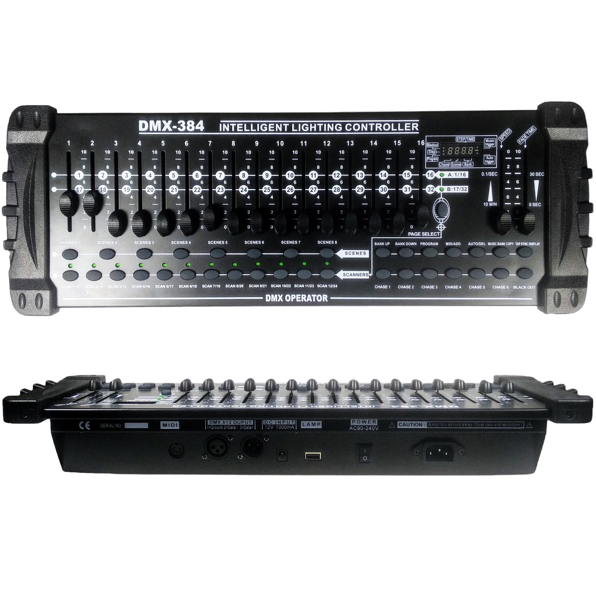 UPIKIT Mixer Lampu Stage Lighting Controller DMX Console DJ 384CH - DMX-384