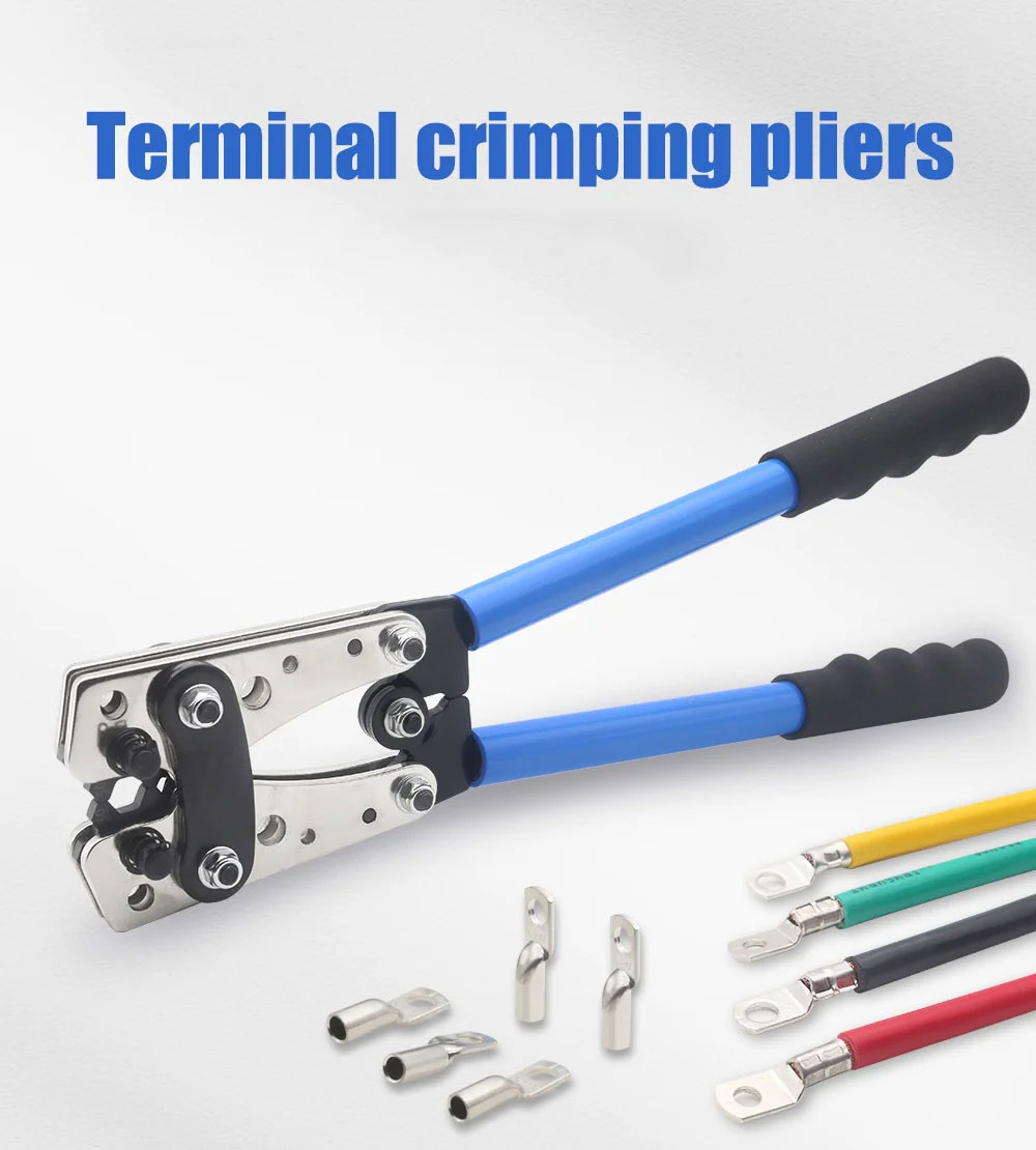 CINLIN Tang Crimping Wire Cable Bare Terminal Pliers 9-0 AWG 6-50mm2 - HX-50B
