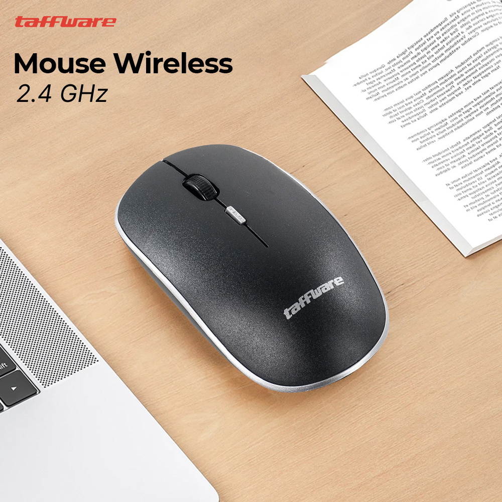 Taffware Mouse Wireless Optical 2.4GHz Slim Ergonomic - T-24