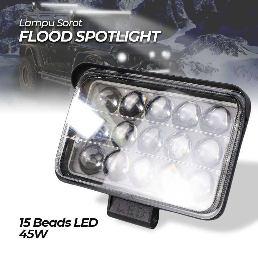 Xianyi Lampu Sorot Tembak Floodlight Natural White 15 LED IP67 45W - SDL1846