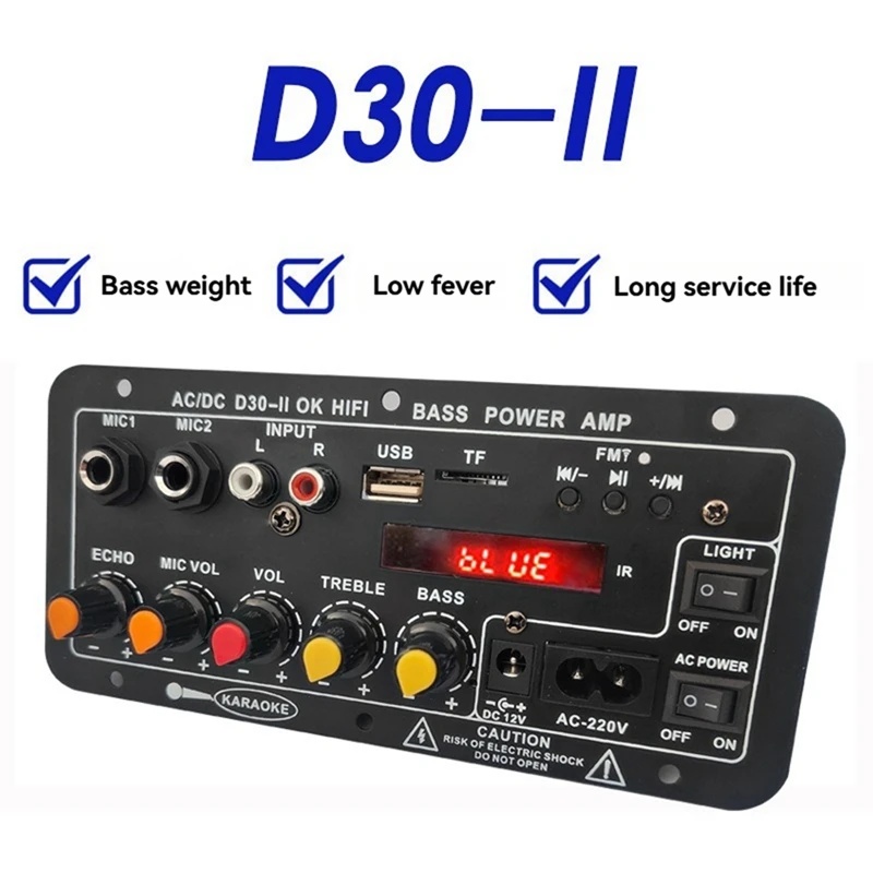 TaffSTUDIO Amplifier Board Audio Bluetooth USB 2.1 Channel 12V - D30-II