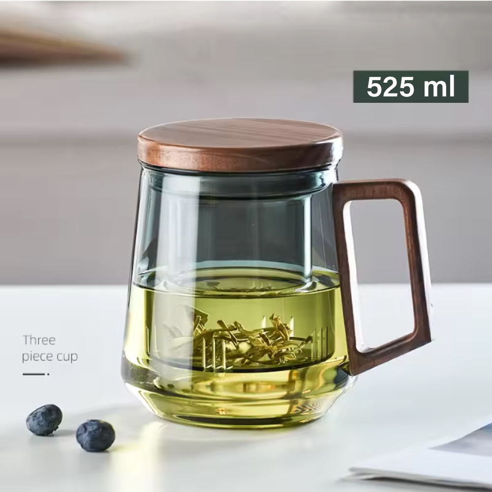 GIANXI Teko Teh Kaca Saringan Tahan Panas Api Infuser Teapot 525ml - GX525