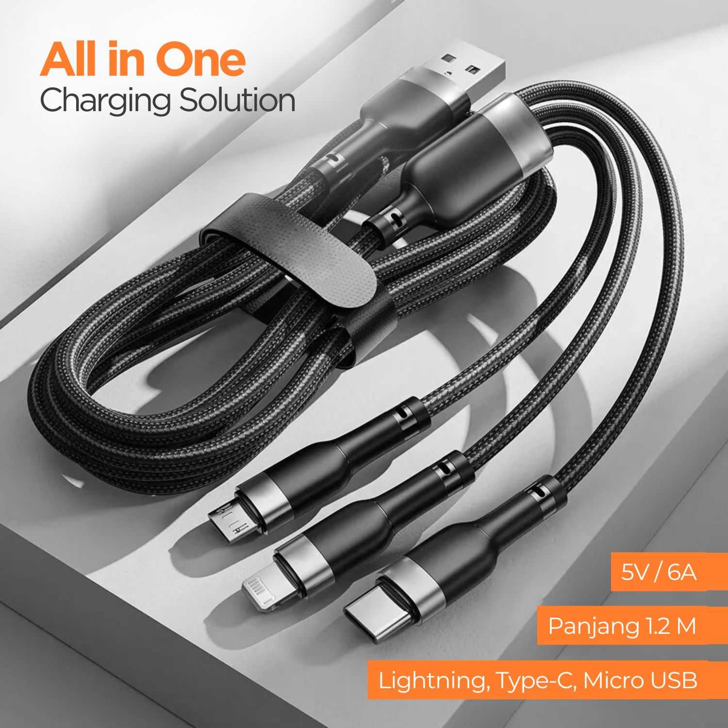 Jual OPPSELVE Kabel Data 3in1 Micro USB Lightning USB Type C