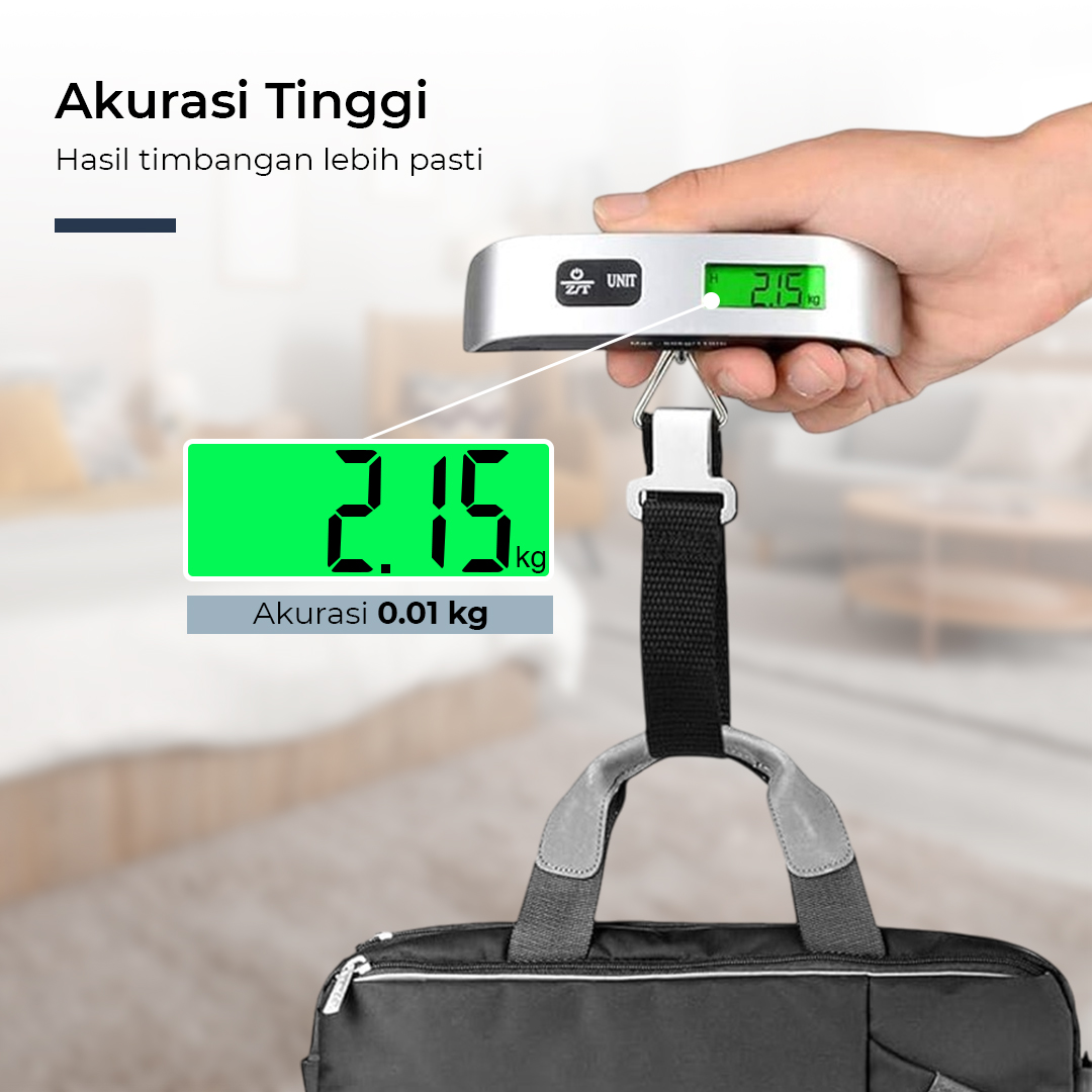 KBT Timbangan Koper Tas Digital Luggage Scale 50kg 0.01kg - QCS-13