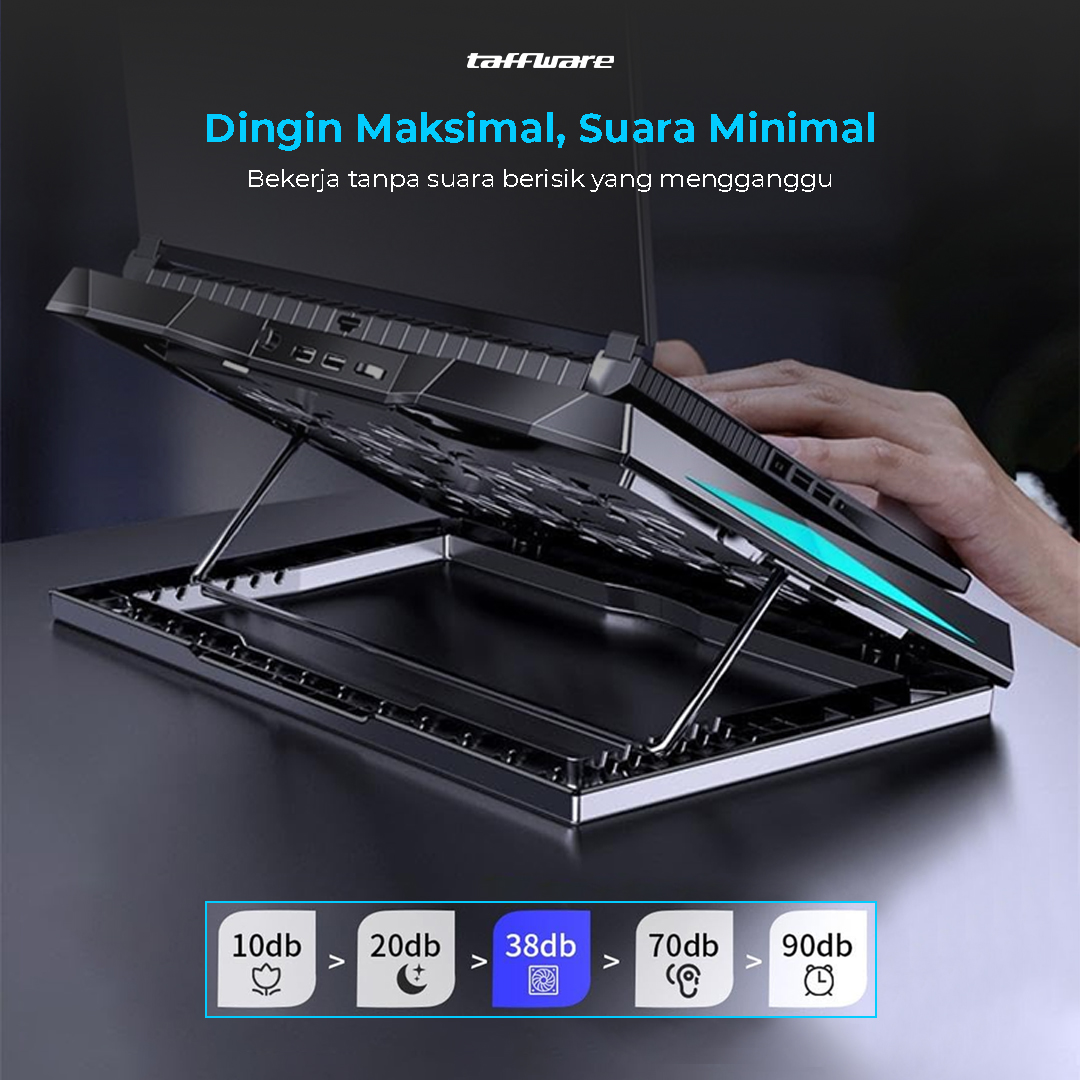 Taffware MC Cooling Pad Laptop Gaming Kipas Pendingin 6 Fan 15.6 Inch - Q3