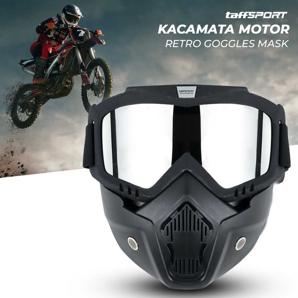 TaffSPORT BOLLFO Kacamata Goggles Mask Motor Retro Windproof - MT-04