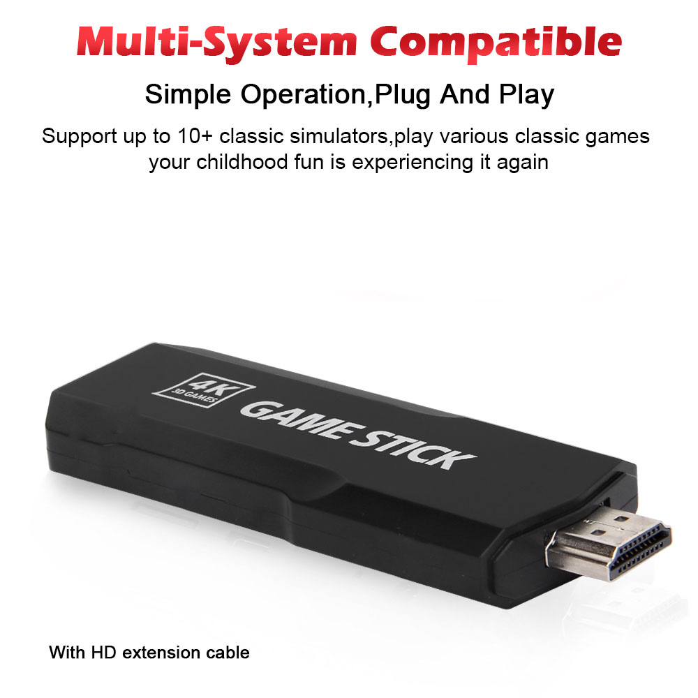 POGOPIRATE Game Stick 4K Mini Console Wireless Controller 2.4G 64GB - GD10
