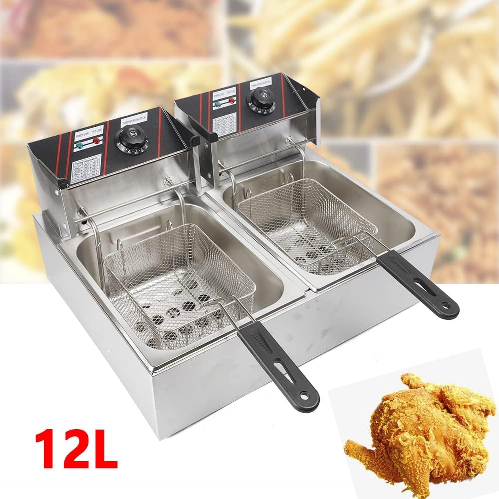 WUTANG Penggorengan Elektrik Fryers Dual Tank 5000W 12L - W-12