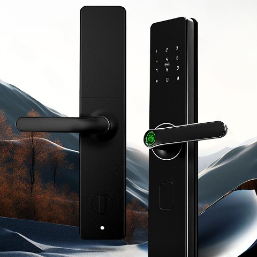 Tropernic Smart Door Lock Fingerprint Password Card RFID Alarm - A8F