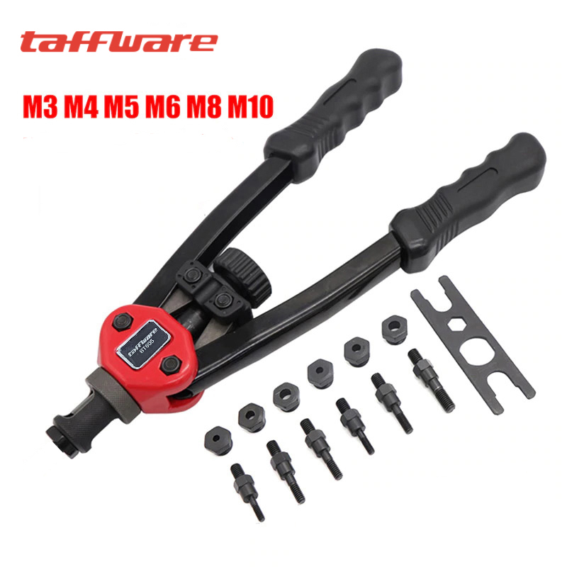 Taffware Hand Threaded Riveter Nuts Guns M3-M10 with Nuts 60PCS - BT605