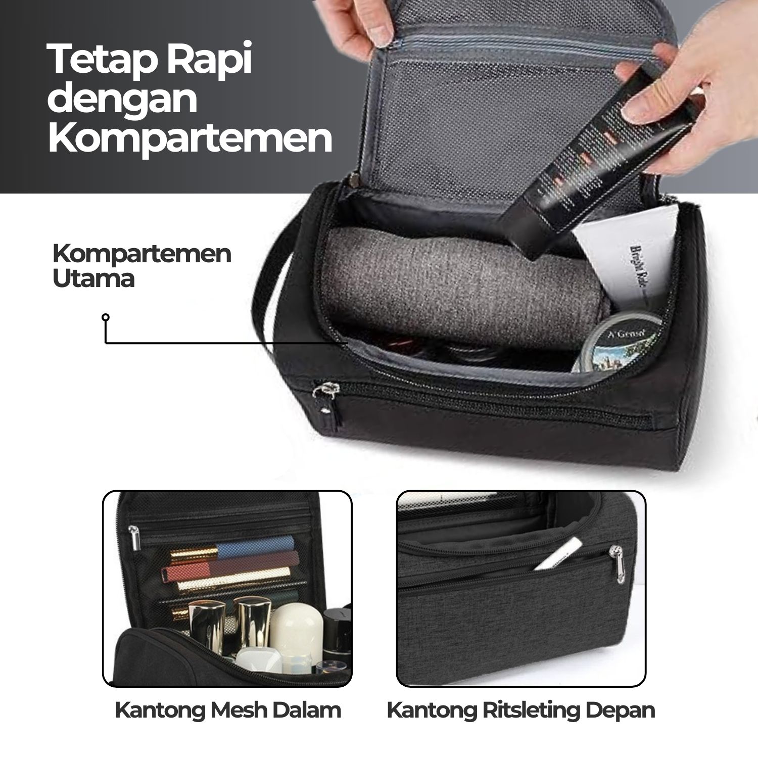 Tas Travel Toiletries Organizer Portable Oxford Waterproof - F119