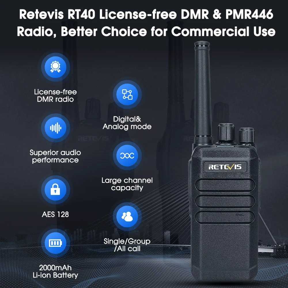 Retevis RB666P Walkie Talkie Professionale – Ricarica Rapida USB-C, 1500mAh, 16 Canali E CTCSS/DCS Per Campeggio E Famiglia - 5