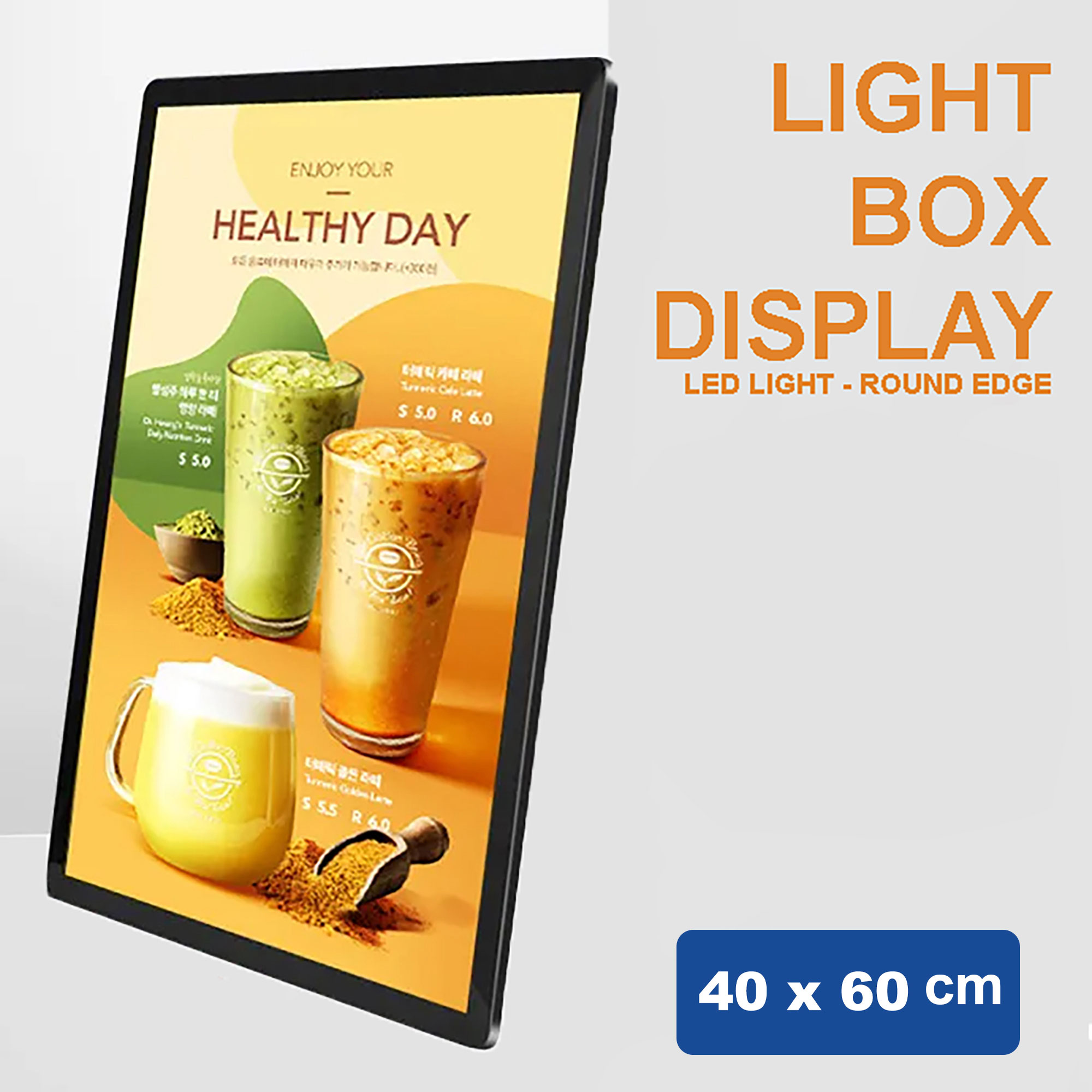 FEILANGPU Light Box Display Frame Poster LED Slim Round Edge 16W - FL-60