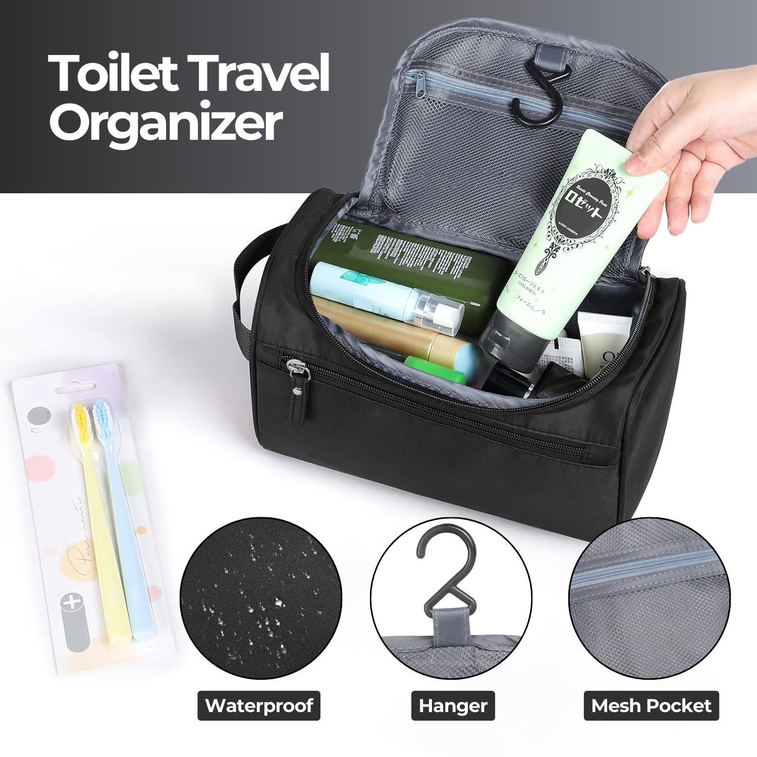 Tas Travel Toiletries Organizer Portable Oxford Waterproof - F119