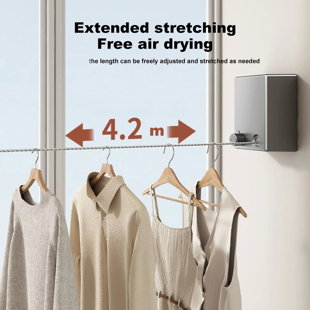 Shunmaii Tali Jemuran Baju Portable Indoor Outdoor Retractable 4.2M - SH-42