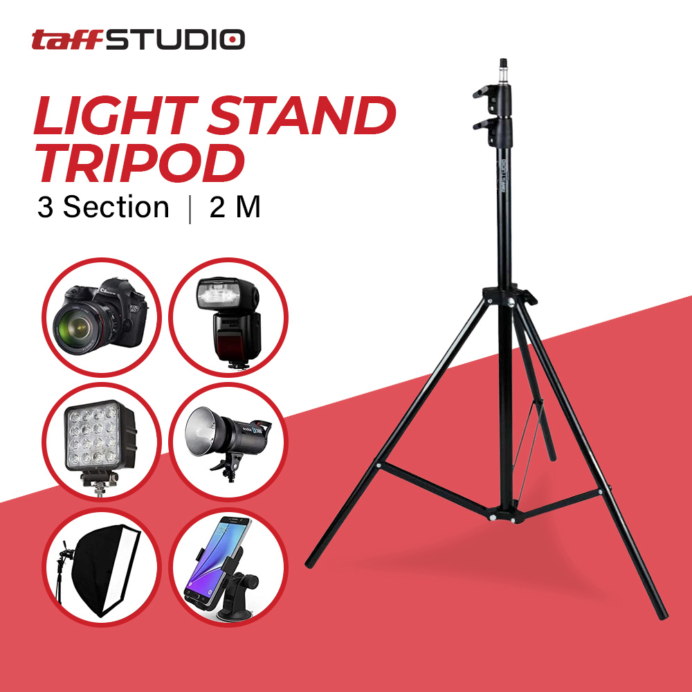 TaffSTUDIO Tripod Portable Lighting Stand 2M for Studio Lighting - SN303