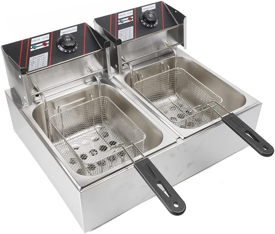 WUTANG Penggorengan Elektrik Fryers Dual Tank 5000W 12L - W-12