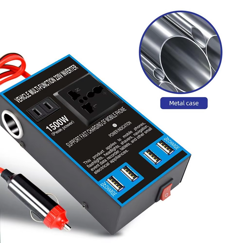 PENGWEI Car Power Inverter DC 12V/24V to DC 220V 4 USB Port - PW15