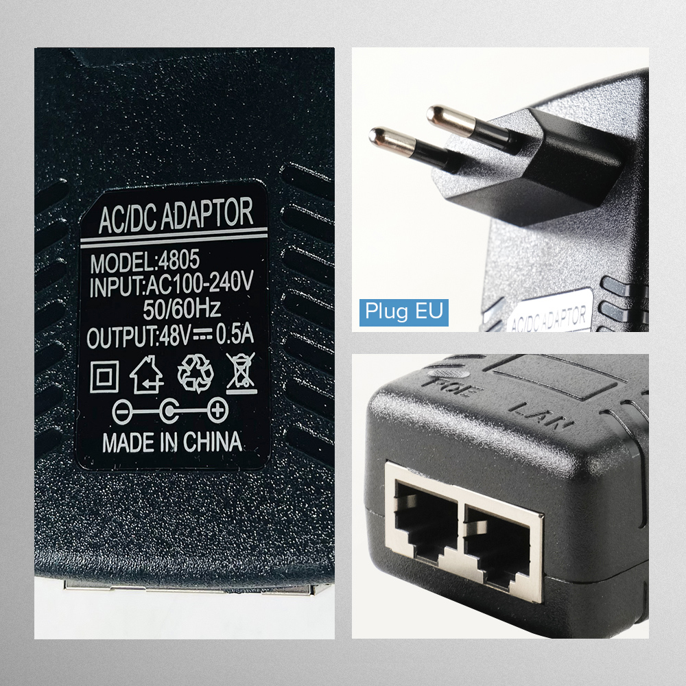 DLK Adaptor POE Injector Ethernet EU Plug 48V 0.5A - POE-4805