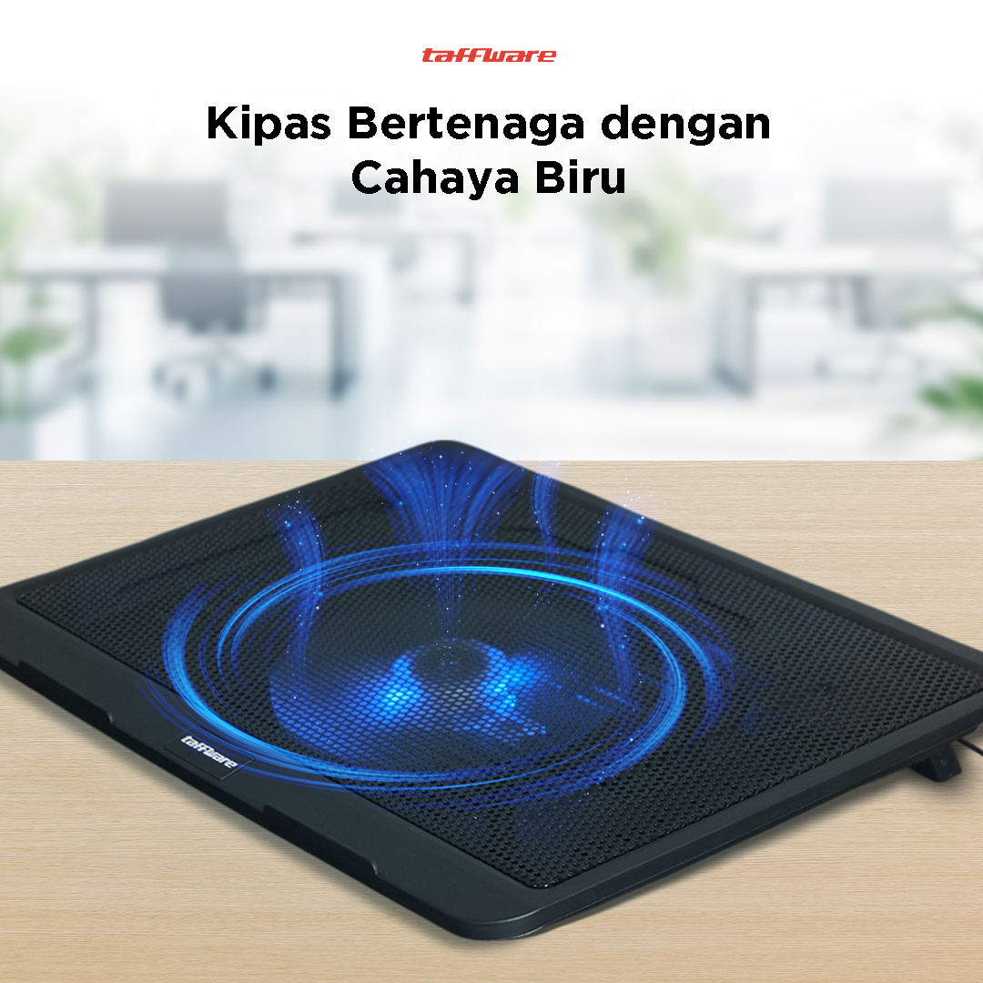 Taffware Cooling Pad Laptop Kipas Pendingin Ultra Thin 1 Fan 14 Inch - V19