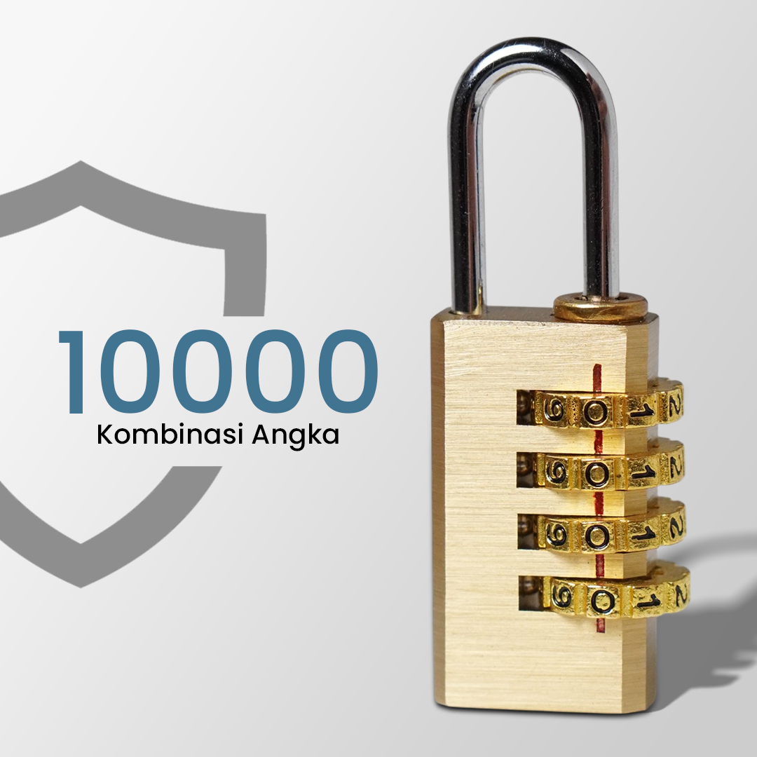 KAK Gembok Koper Padlock 4 Digit Combination Solid Brass - M1502