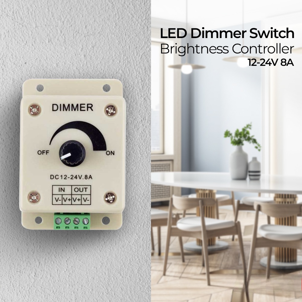ZHONGA Dimmer Lampu LED Brightness Controller 12-24V 8A - ZBK400R