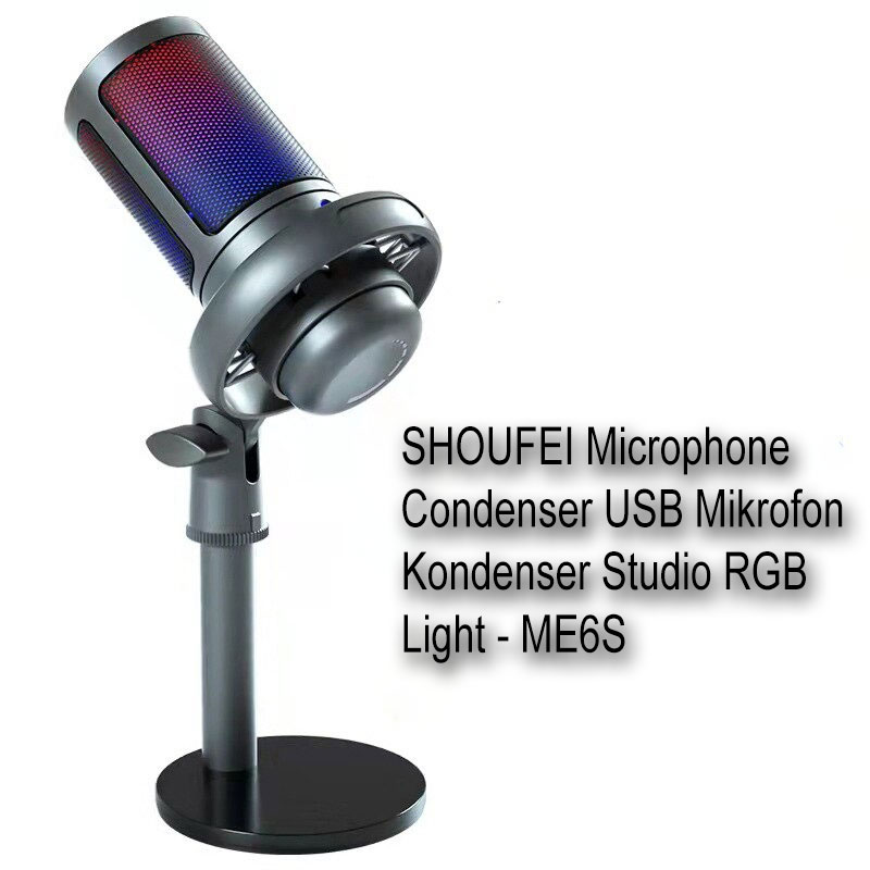 SHOUFEI Mikrofon Kondenser USB Condenser Microphone Studio with Stand - ME6S