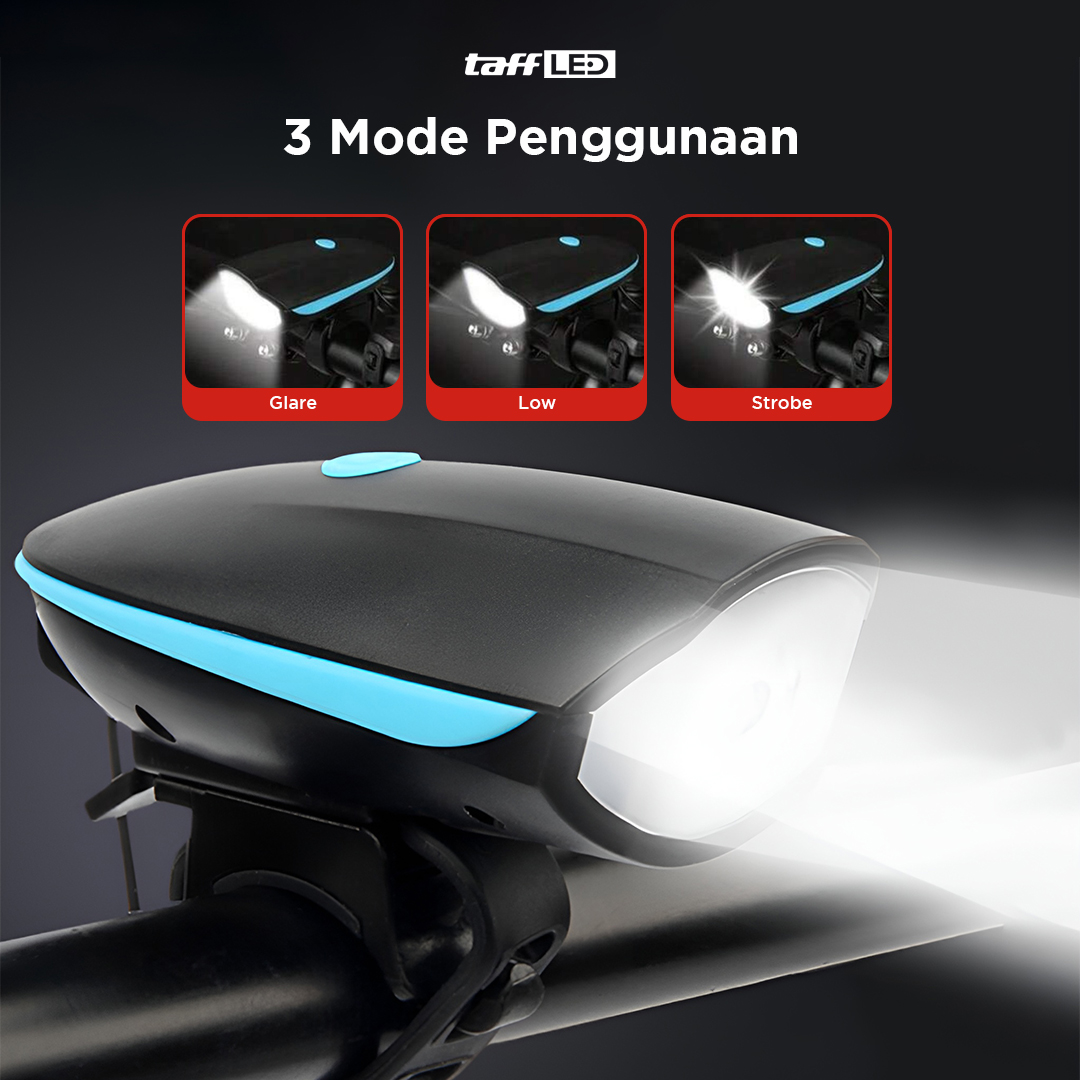 TaffLED Lampu Depan Sepeda Klakson LED Cree XPG 1200mAh 250 Lumens - 7588