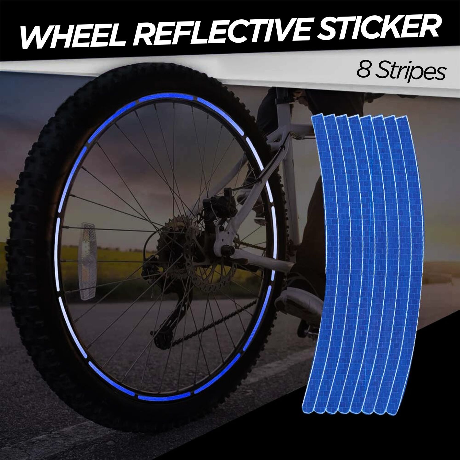 Stiker Roda Sepeda Bicycle Wheel Reflective Sticker 8 Strip - A-0001