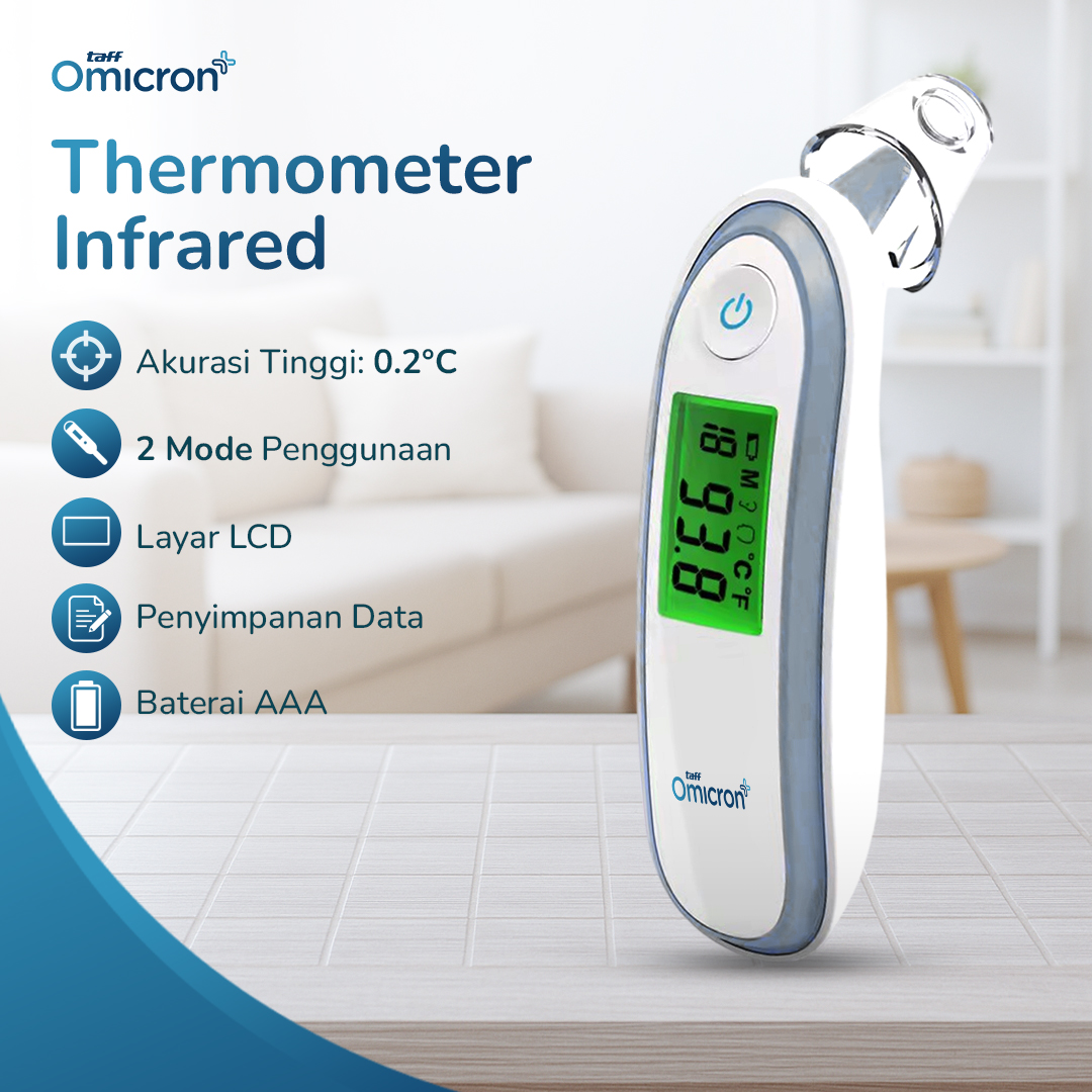 TaffOmicron Thermometer Gun Digital Infrared Suhu Badan Dahi Telinga - YK-IRT1