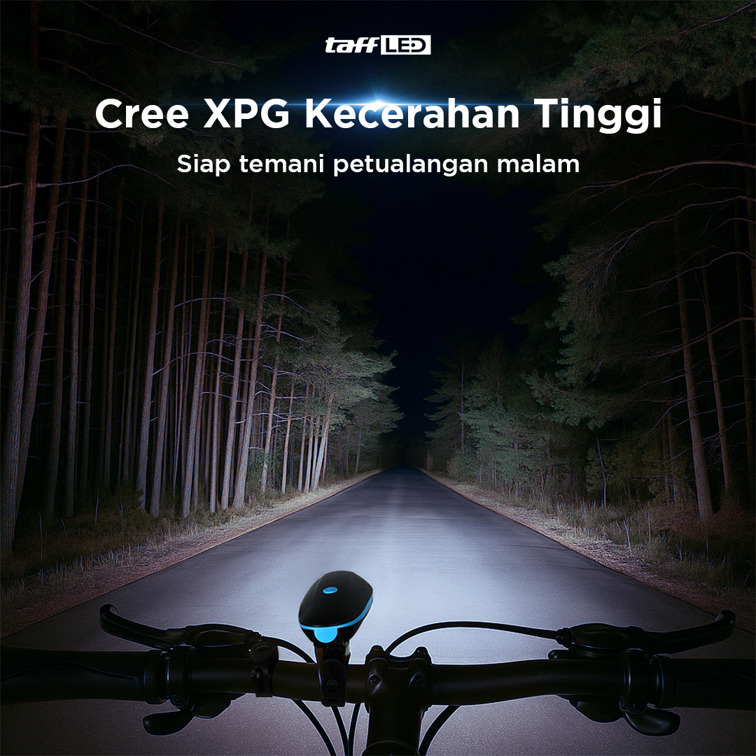 TaffLED Lampu Depan Sepeda Klakson LED Cree XPG 1200mAh 250 Lumens - 7588