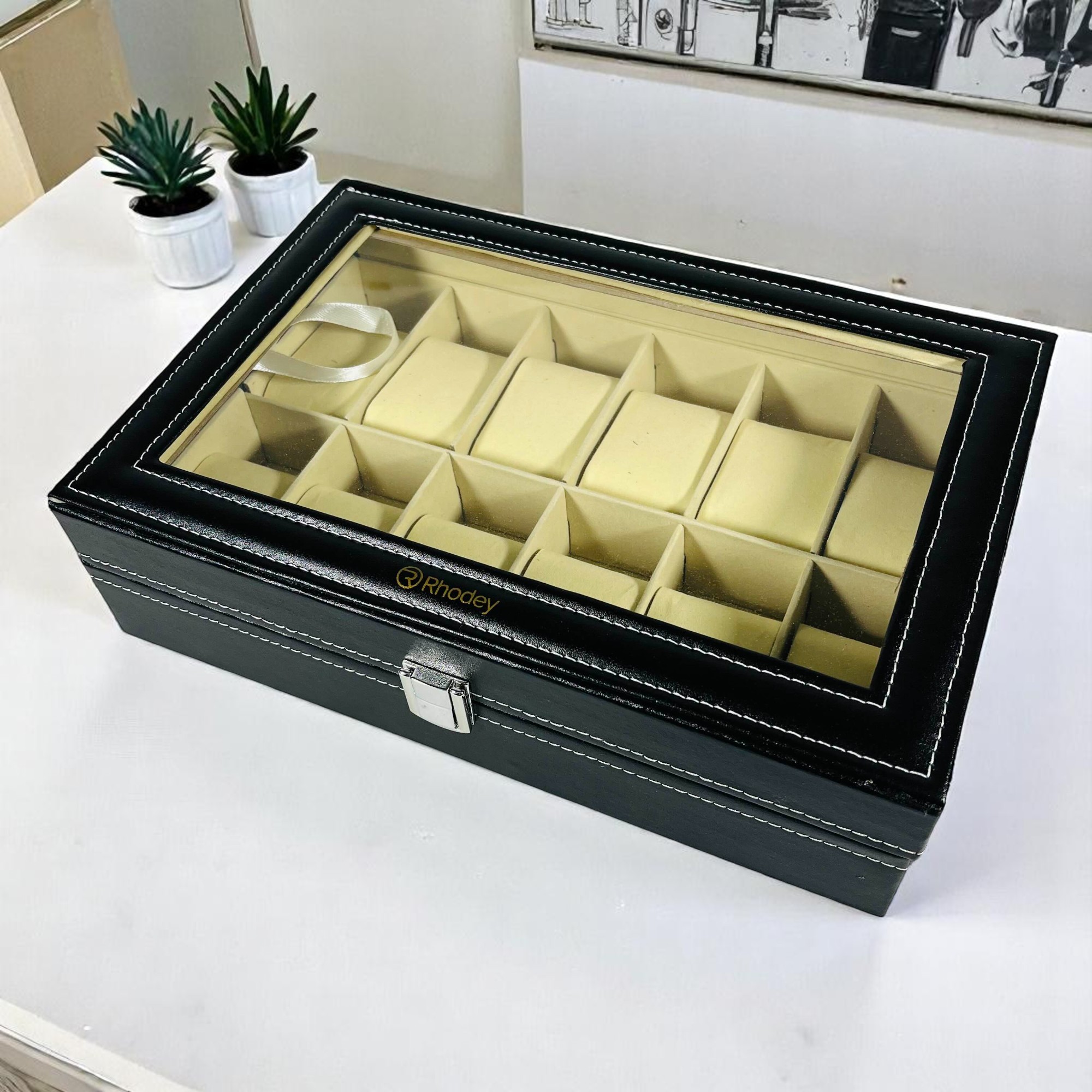 Rhodey Kotak Penyimpanan Jam Tangan Storage Organizer Luxury 12 Slot - Z-0003