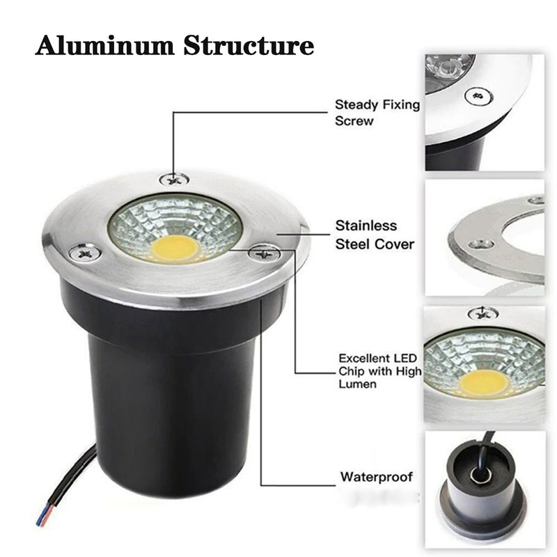San Xin Lampu Taman Hias Tanam Ground Light Waterproof 3W Warm White - SX120