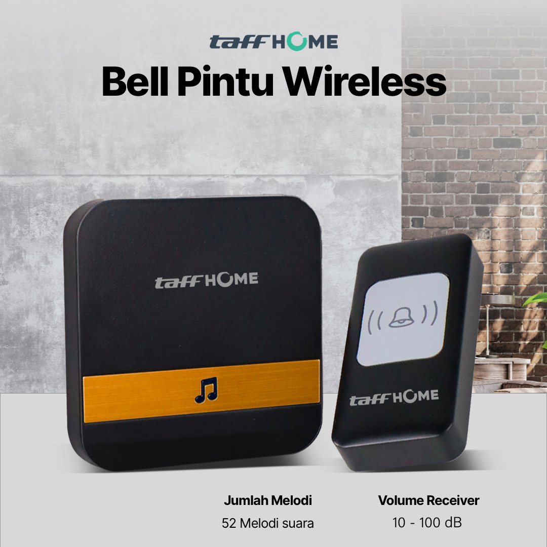 TaffHOME Bell Pintu Wireless Doorbell Waterproof 1 Receiver 433MHz - A9