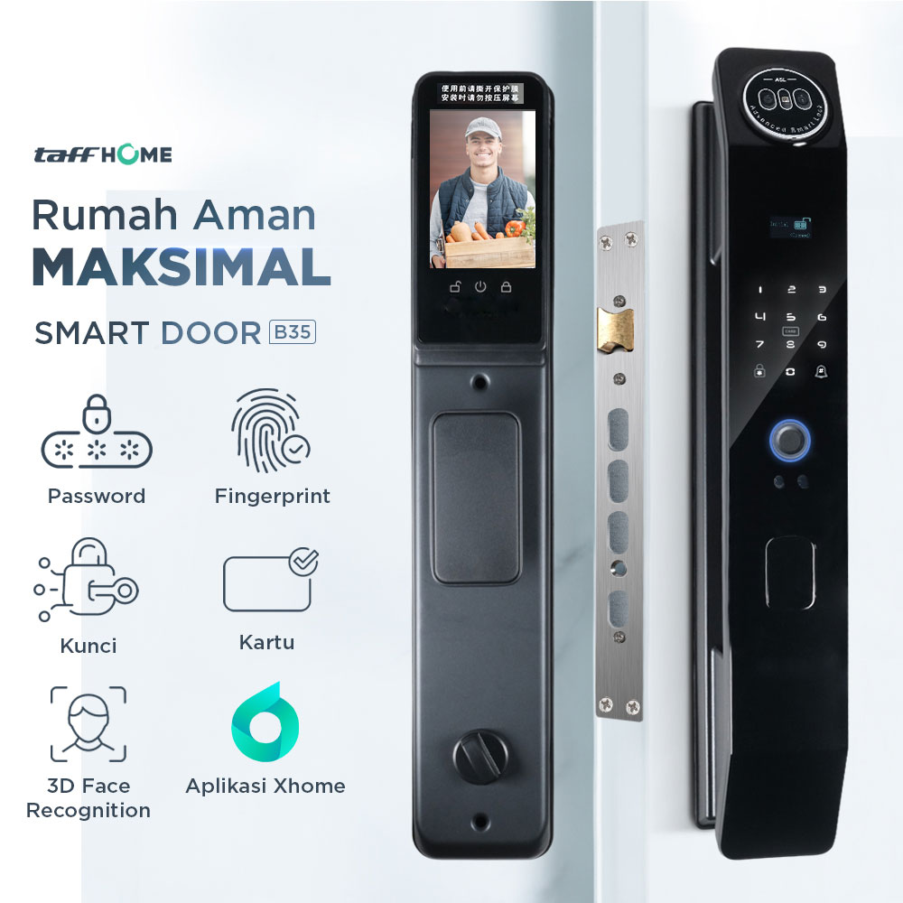 TaffHOME Smart Door Lock Fingerprint Face Recognition Password Xhome - B35