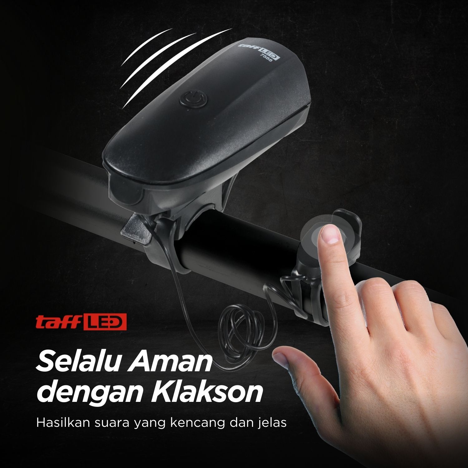 TaffLED Lampu Depan Sepeda Klakson LED CREE XPG 250 Lumens 1200mAh - 7588