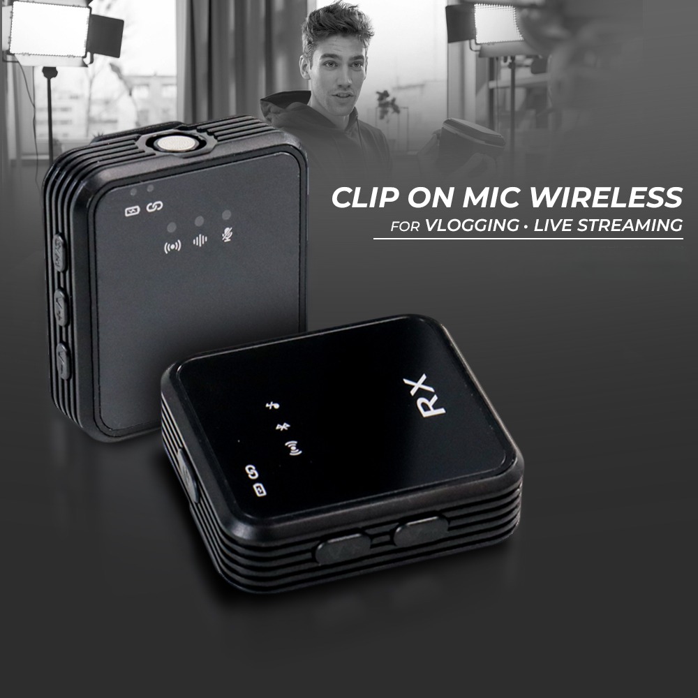 ANYTROX Clip On Microphone Lavalier Vlogging Streaming Wireless 2.4GHz - ANC50