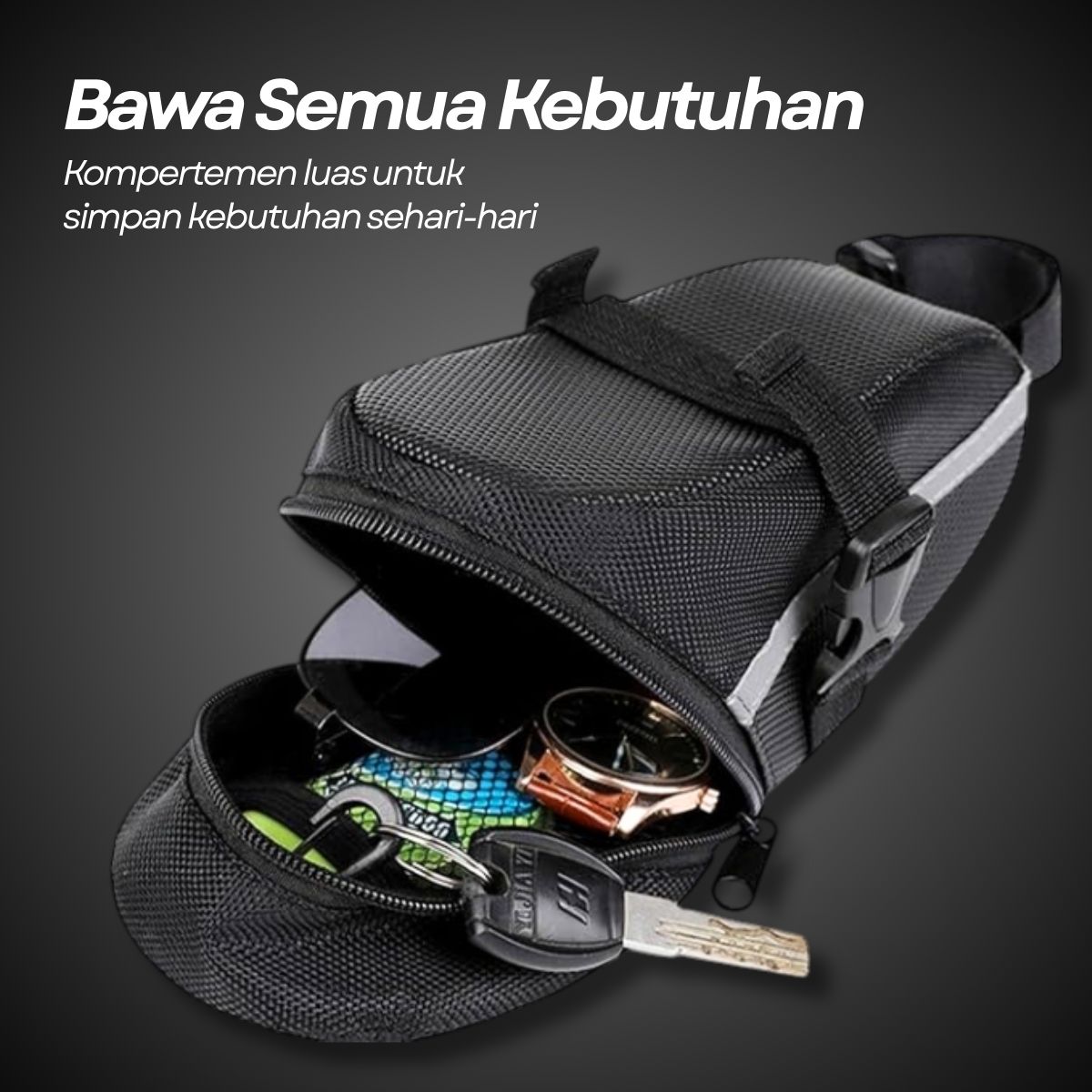 B-SOUL Tas Sepeda Waterproof Storage Saddle Bag Seat Cycling Tail Bag