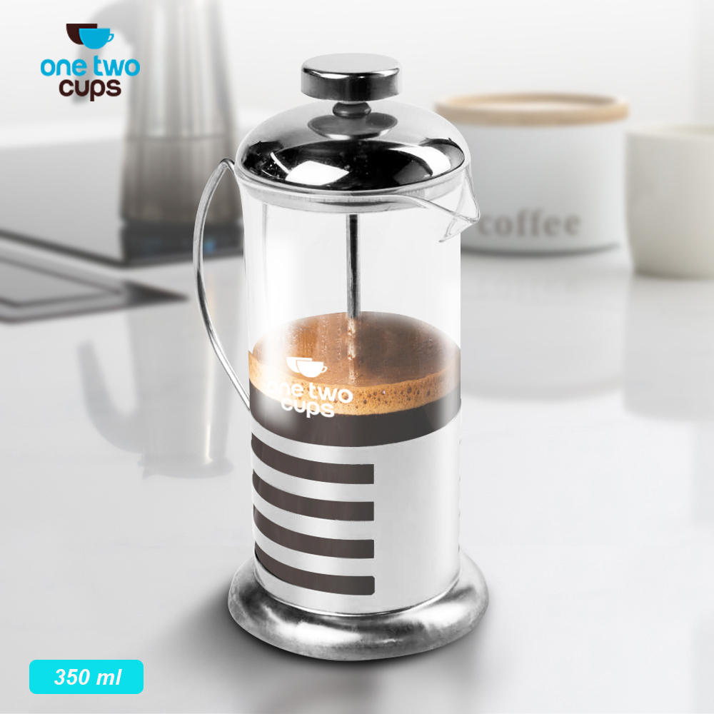 One Two Cups Teko Kopi French Press Coffee Maker Pot 350ml - KG72I