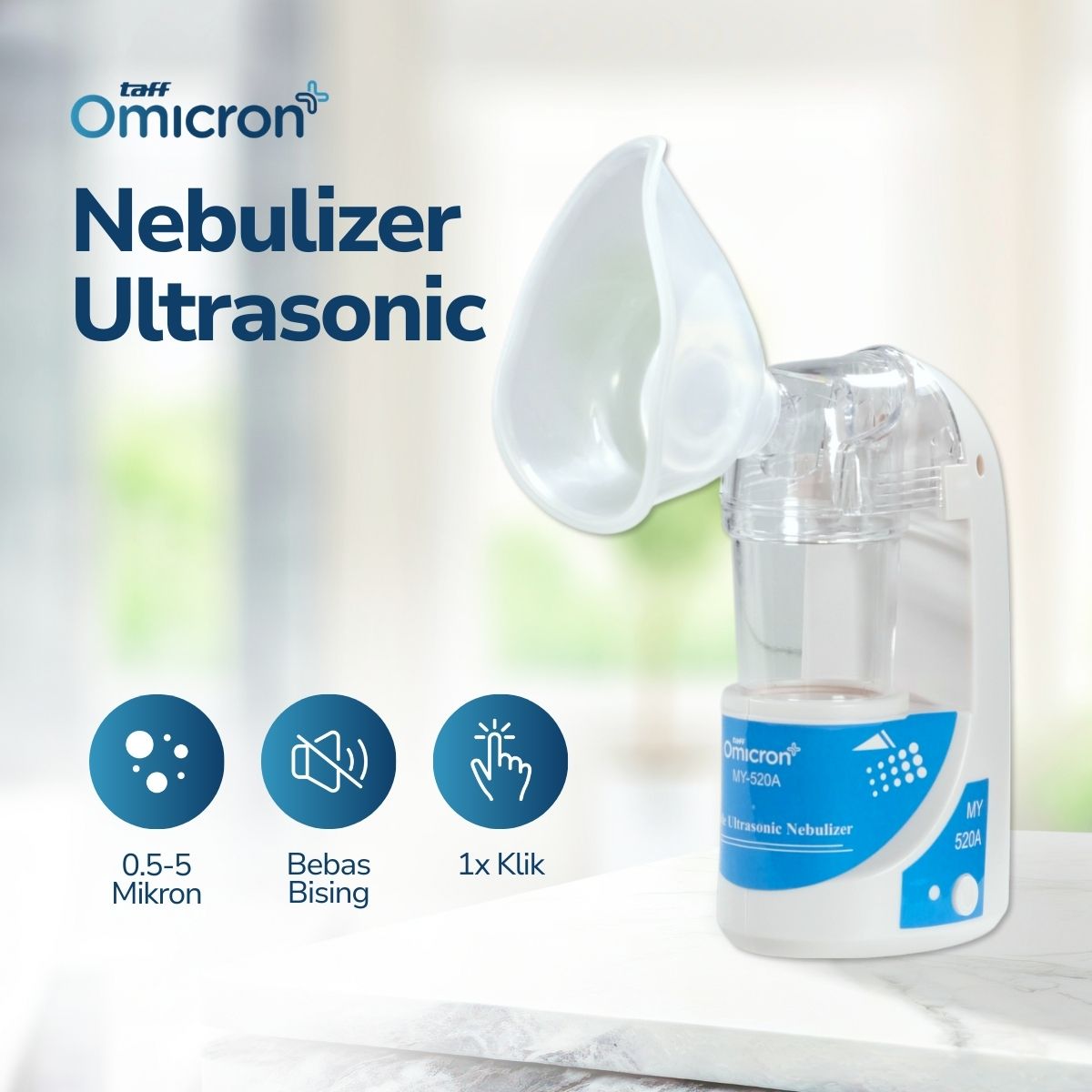 TaffOmicron Alat Terapi Pernapasan Ultrasonic Steam Inhale Nebulizer - MY-520A