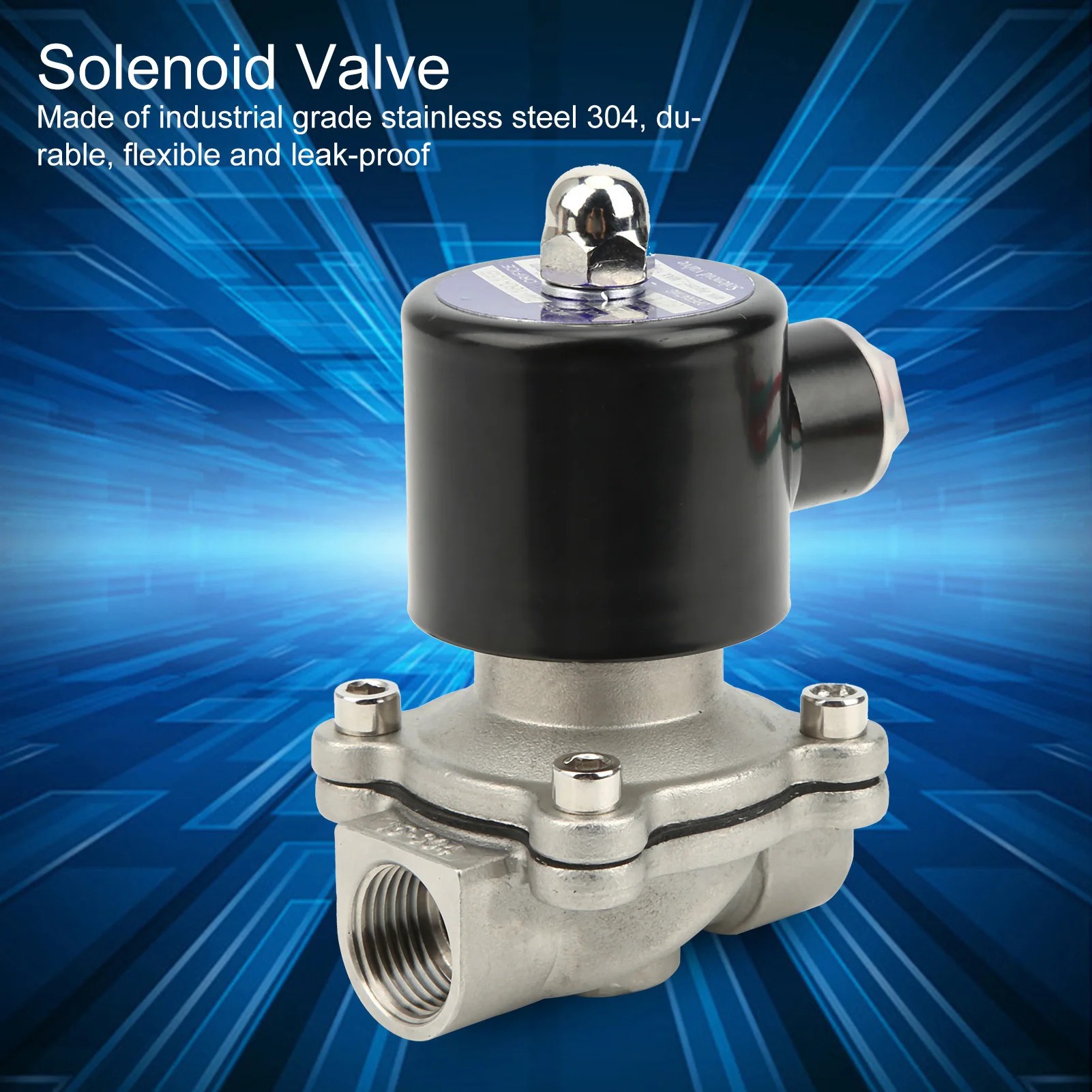 GRT Solenoid Water Valve Stainless Steel Normally Close 220V 1/2 Inch - 2W-160-15