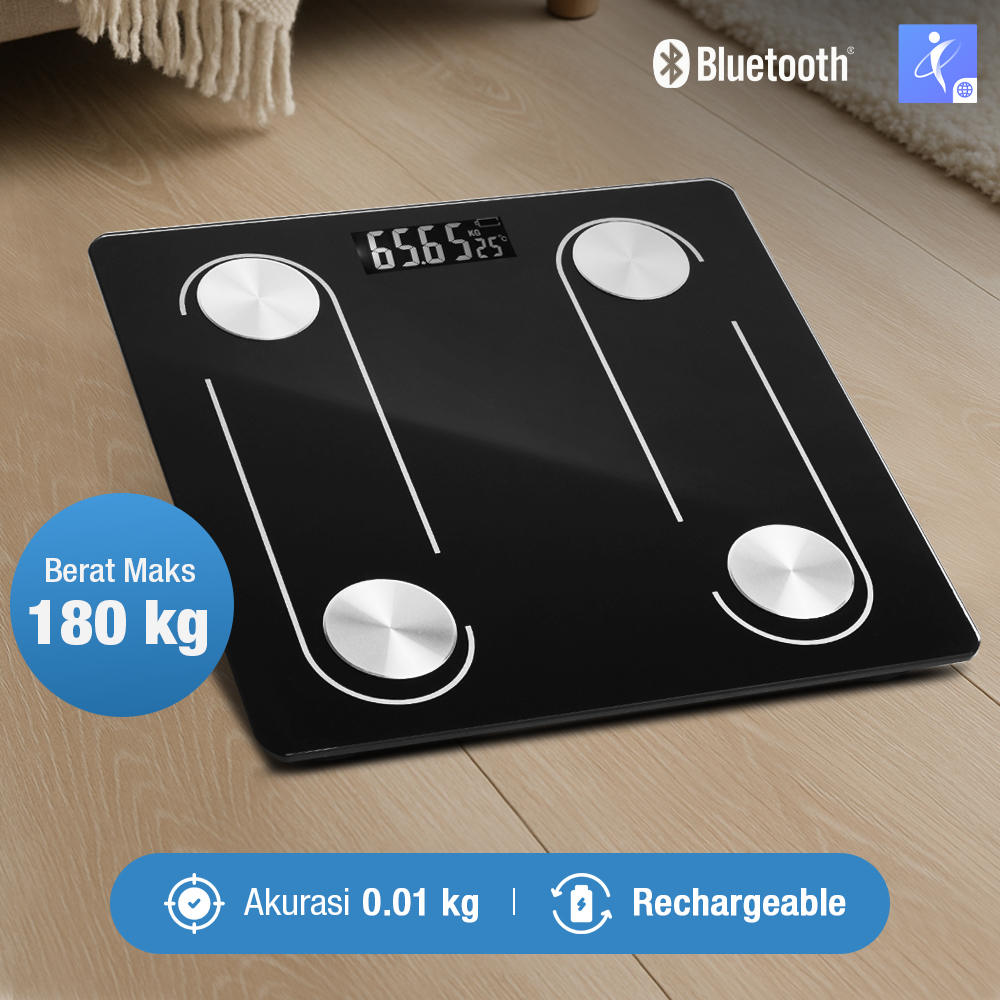 ENSTO Timbangan Badan Digital Scale BMI Monitor Smart App 180kg - OD69