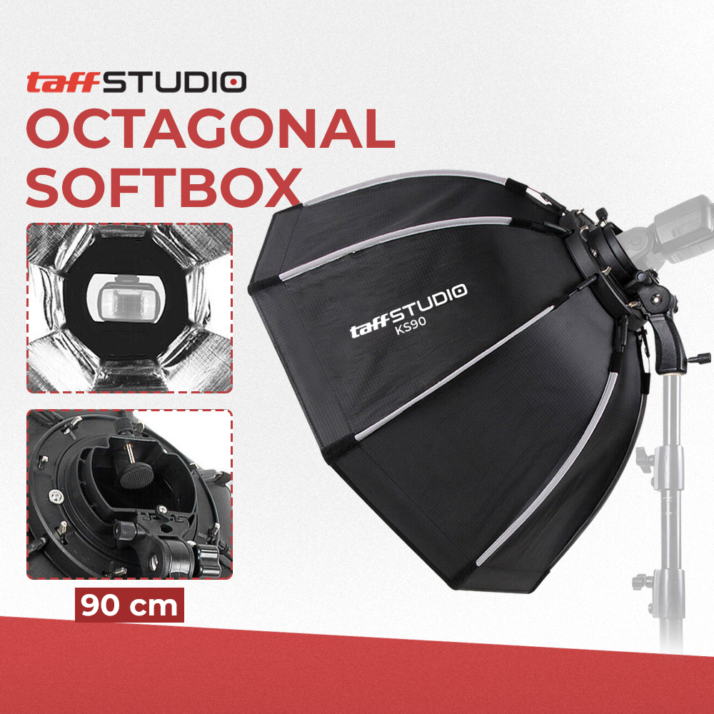 TaffSTUDIO Payung Studio Octagonal Softbox Reflektor Flash 90cm - KS90