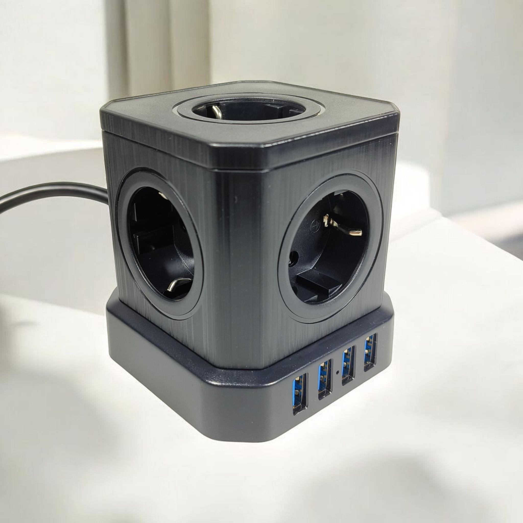 KOOSLA Stop Kontak 5 Lubang AC USB Port EU Plug Powercube 4000W - TP-VE4U5E