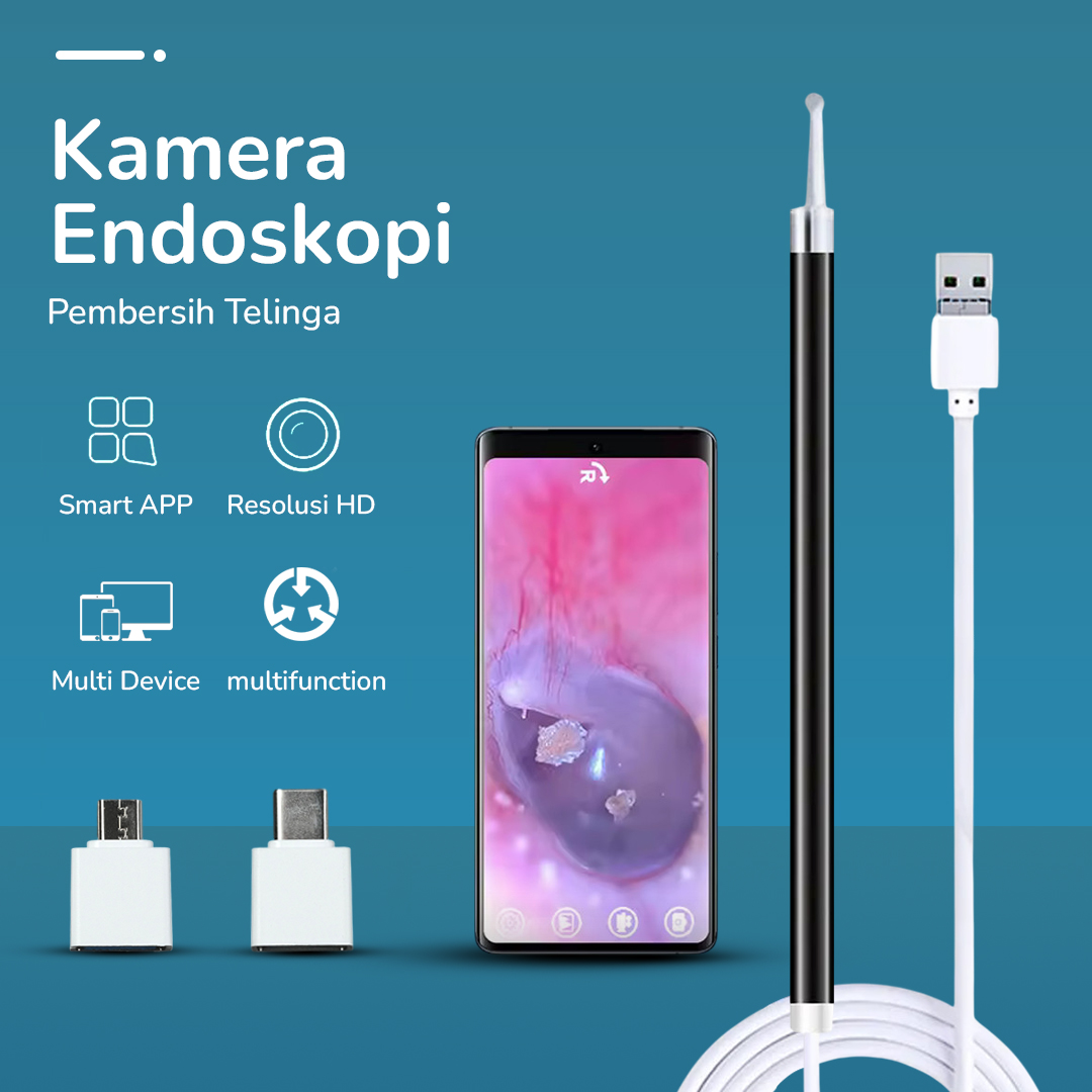 XGKHUT Kamera Endoskopi Pembersih Telinga Otoskop Endoscope HD USB - HUSK-DNEC01