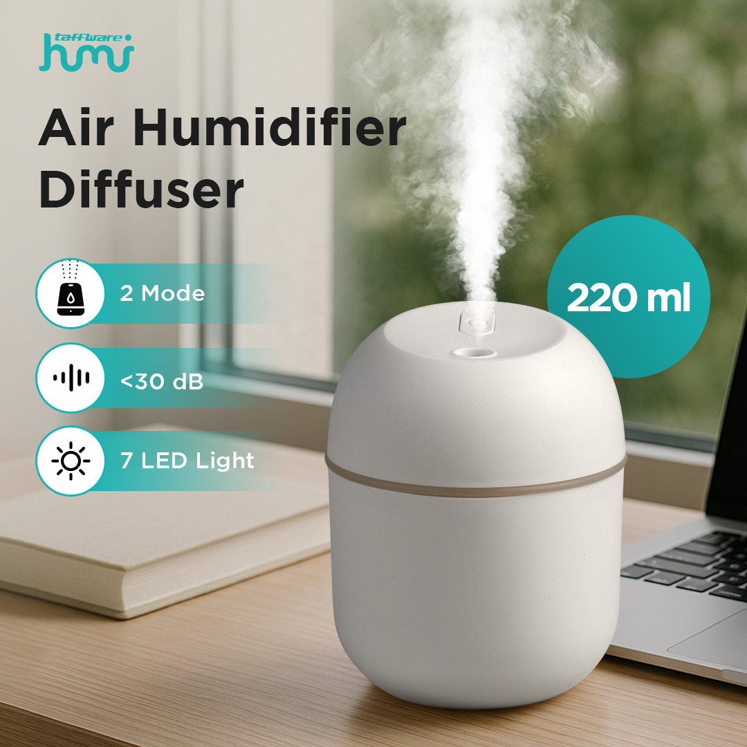 Taffware HUMI Air Humidifier Mini Car Ultrasonic Diffuser LED 220ml - JS04