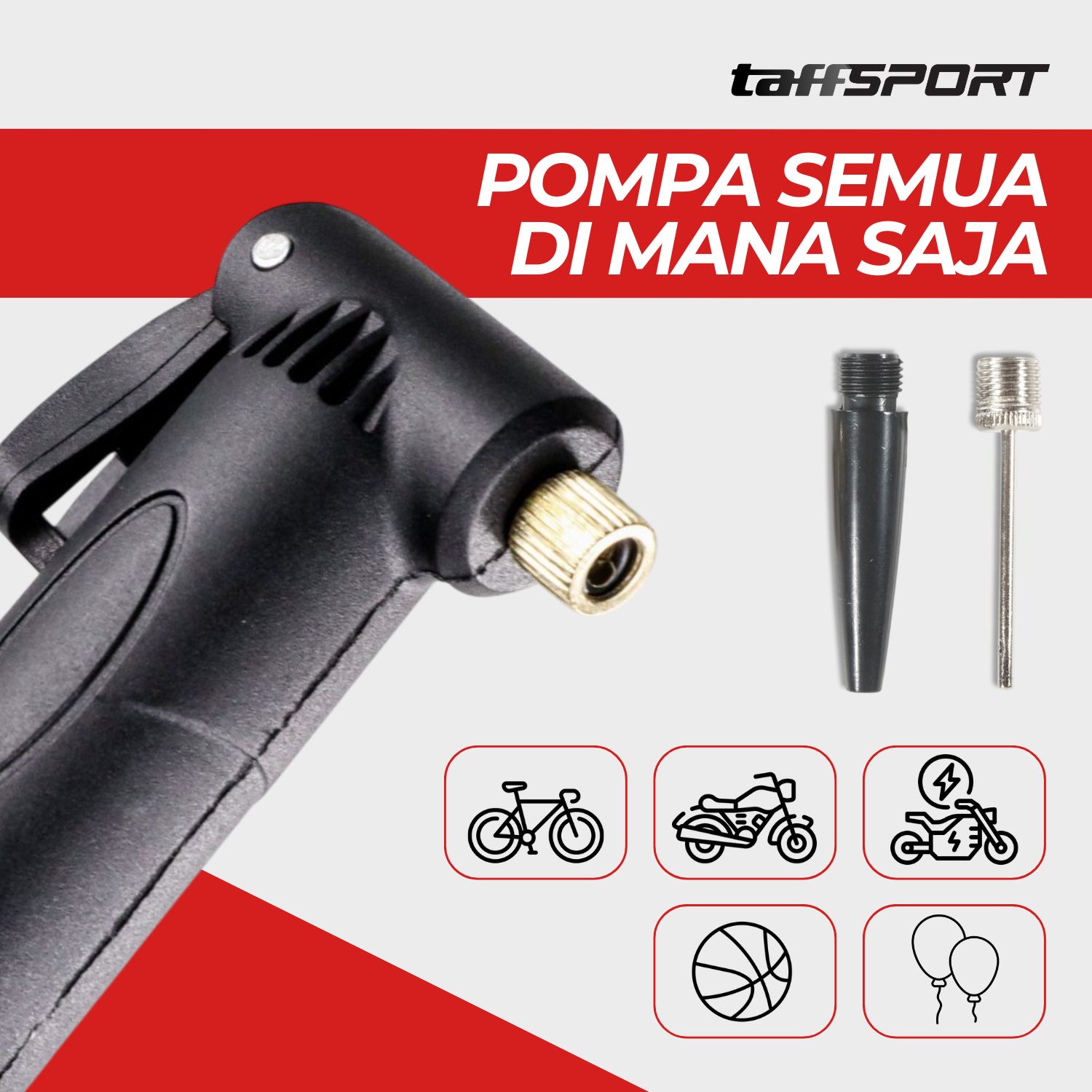 TaffSPORT DUUTI Pompa Angin Ban Sepeda Portable - PP-05