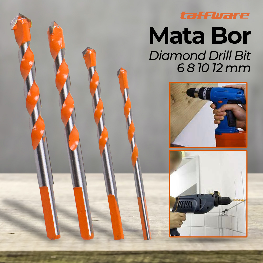 Taffware Mata Bor Diamond Drill Bit 6 8 10 12mm 4 PCS - 1